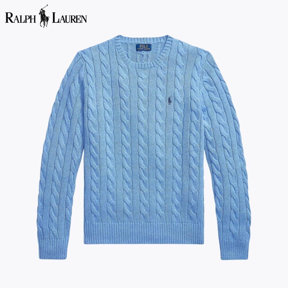 Cotton braided knit sweater