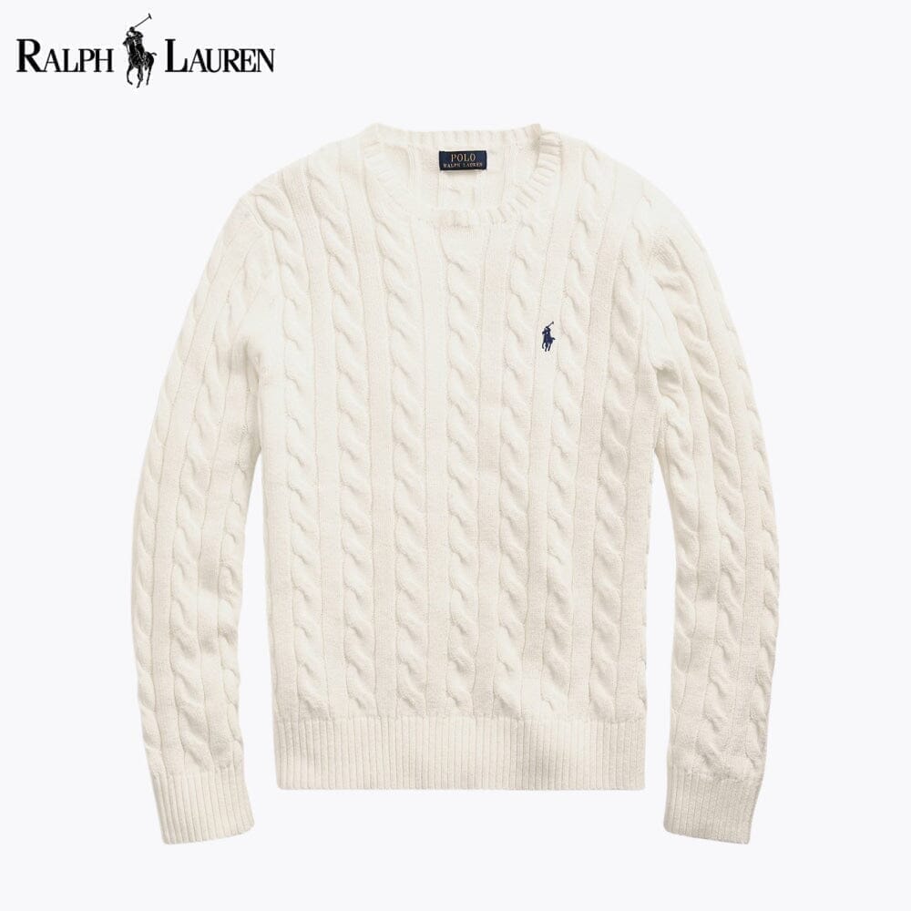Cotton braided knit sweater