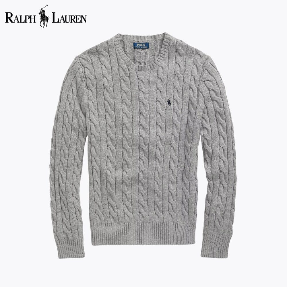 Cotton braided knit sweater