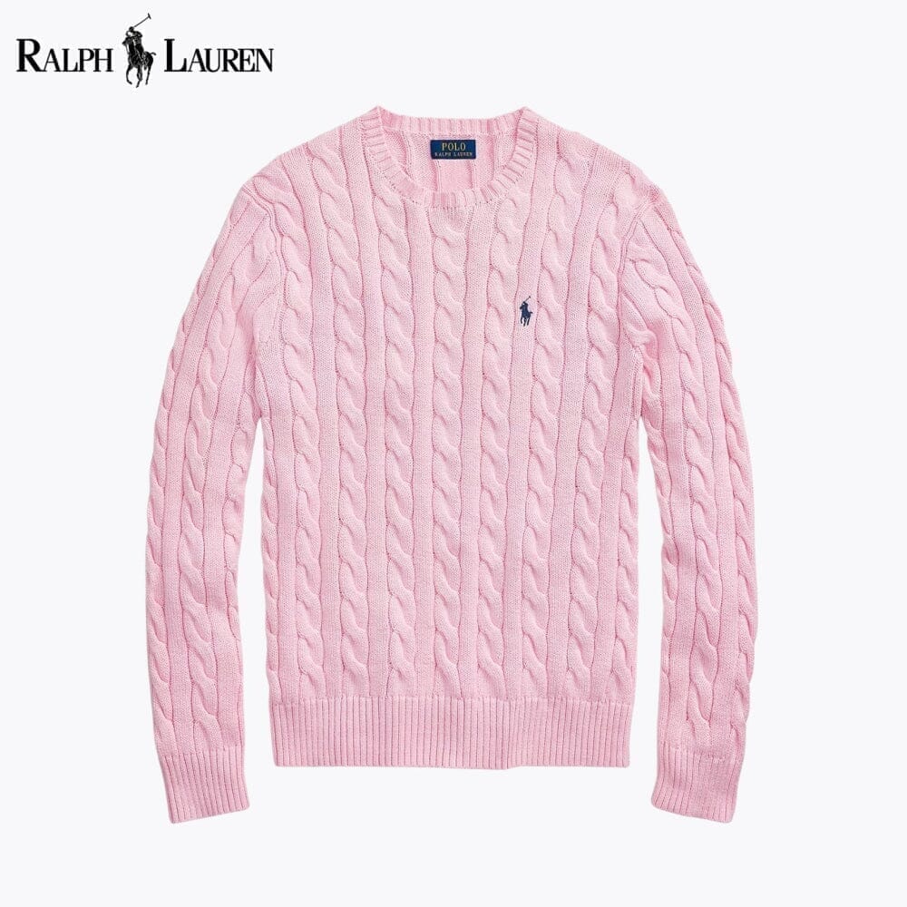 Cotton braided knit sweater