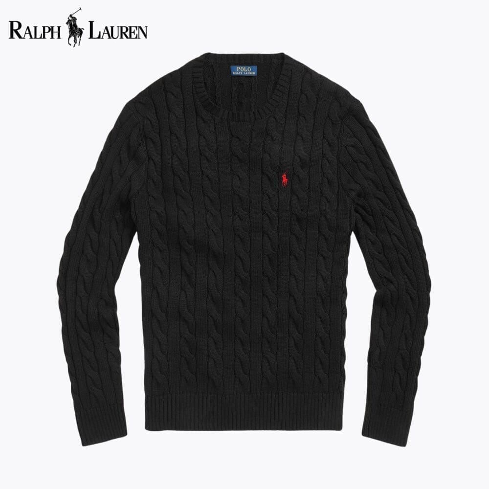 Cotton braided knit sweater
