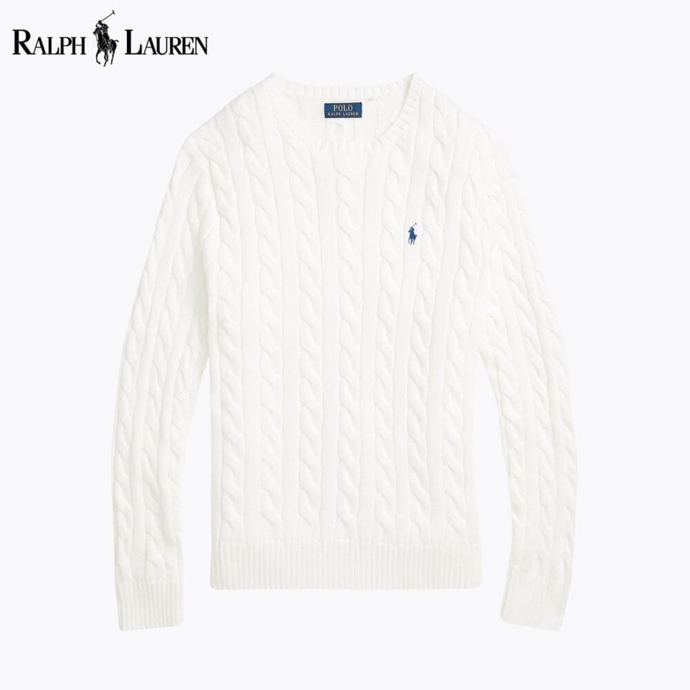 Cotton braided knit sweater
