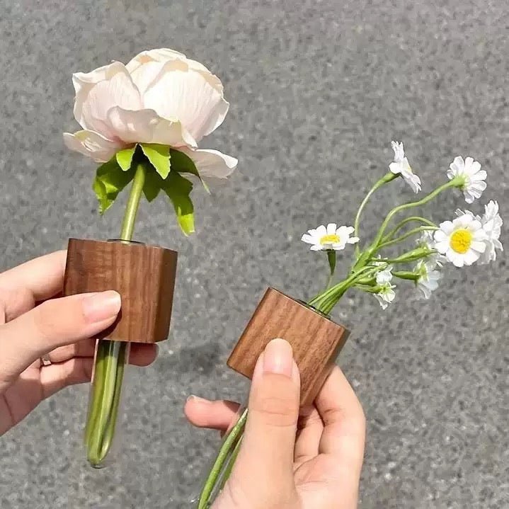 Wooden Test Tube Vase Fridge Magnet Sticker