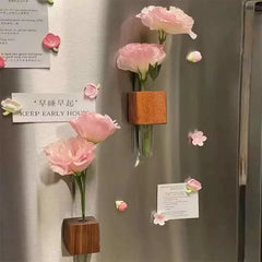 Wooden Test Tube Vase Fridge Magnet Sticker