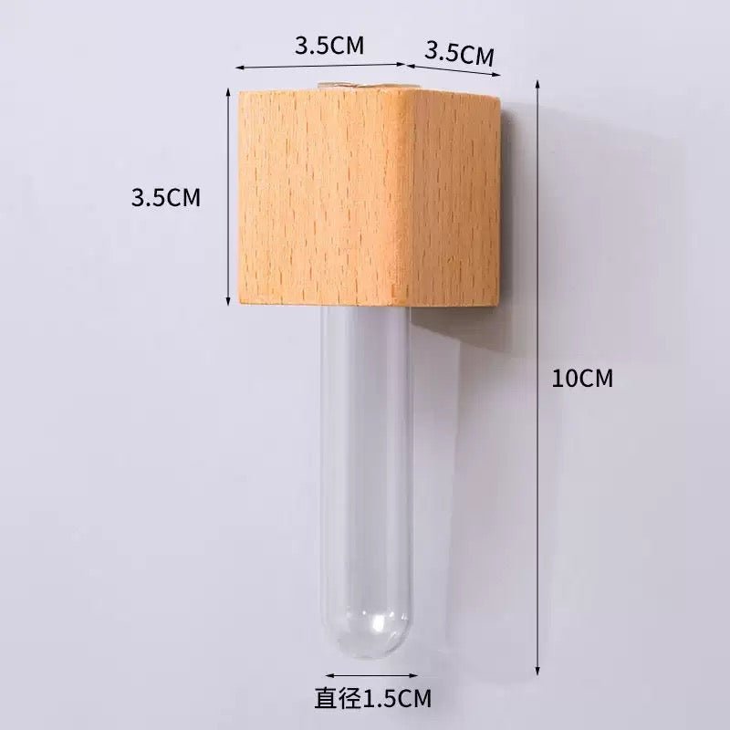 Wooden Test Tube Vase Fridge Magnet Sticker